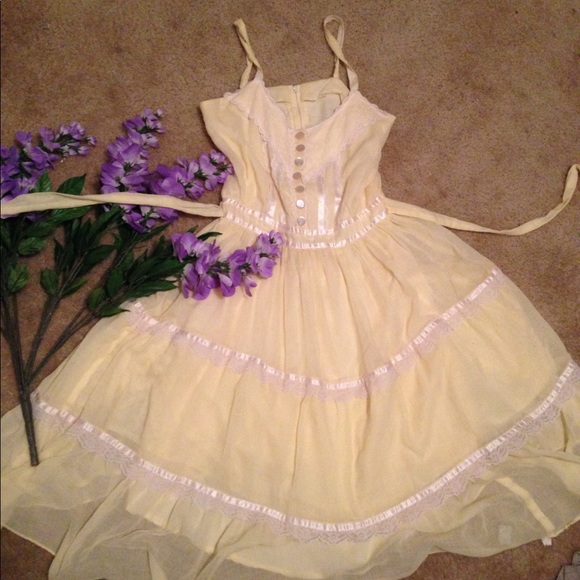 Dresses & Skirts - SOLD ON DEPOP! Vintage Lolita A-Line Dress